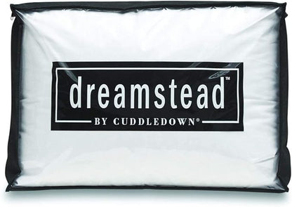 Cuddledown Dreamstead 600 Fill Power Pillow | European White Down | 100% Cotton Shell, Damask Stripe | Hypoallergenic | Handcrafted | Oeko-TEX & RDS Certified | 20" x 36" | King | Soft