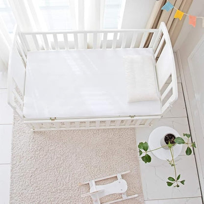 Flannel Crib Protector Pad，100％ Waterproof Mattress Protector Pad, One Size, 27" X 50" White