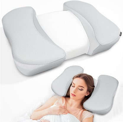 HOMCA Back Sleeper Pillow, Memory Foam Back Sleeping Cervical Neck Pillow Reduces Pressure on Skin, Beauty Pillow Wrinkle Prevention, Ergonomic Design for Neck and Shoulder Pain Relief