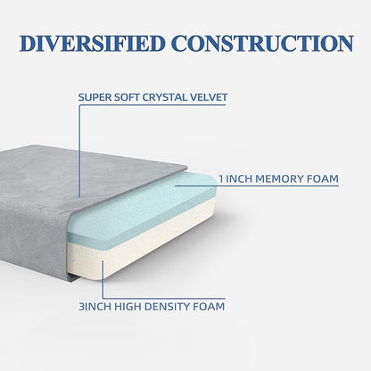 SINWEEK 4" Twin Memory Foam Folding Mattress with Storage Bag - Foldable Trifold Floor Bed Topper, CertiPUR-US Certified Guest Sleeping Pad, Machine Washable Cover