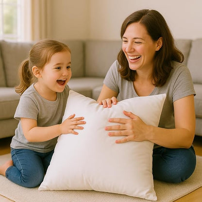 Throw Pillow Inserts (18"x18") | Set of 2 | Easy Maintenance Fluffy Inserts for Better Comfort | Polyester Gel Fibre Fill | No Feather Pokes | Machine Washable in Delicate Cycle