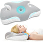 Cervical Neck Pillow，Ergonomic Memory Foam Pillows for Neck and Shoulder Pain Relief,Adjustable Contour Neck Support Bed Pillow for Side Back Stomach Sleepers-Women Men Gift(Ash Grey)