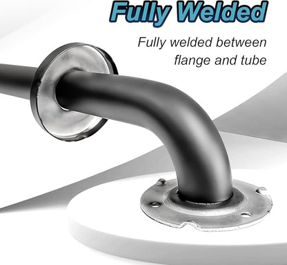 Handicap Grab Bars, 2 Pack 24 Inch Shower Grab Bar for Seniors, 304 Stainless Steel ADA Grab Bars for Bathtubs and Showers, Toilet, Safety Shower Handles for Elderly, Disabled (Matte Black Knurled)
