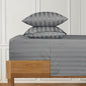 URBANHUT 1000 Thread Count Egyptian Cotton Sheets Damask Striped King Size, Long Staple Soft & Breathable, 4 Pc Bed Sheet Sets, Luxury Hotel Sateen Sheets Fits 16" Deep Pocket - Dark Grey