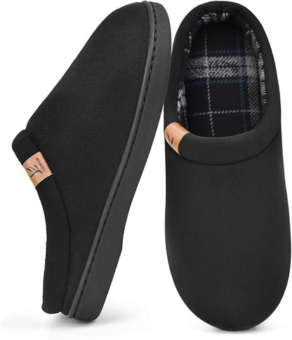 Memory Foam Mens Slippers Slip-On Comfy House Slippers for Men Indoor Outdoor Non-Slip Warm Winter Men’s Bedroom Slippers Size