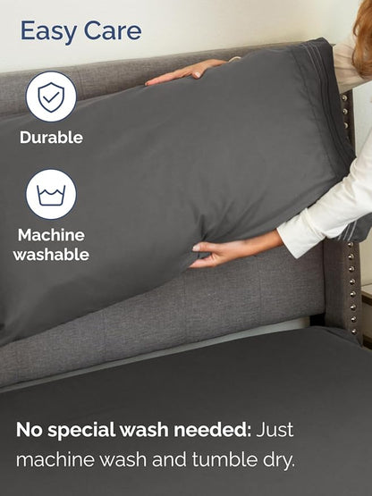 Extra Deep Cal King Sheet Set - 6 Piece Breathable and Cooling Sheets - Hotel Luxury Bed Sheets Set - Easy Fit - Soft, Wrinkle Free and Comfy Sheets Set - Charcoal Sheet Set with Extra Deep Pockets