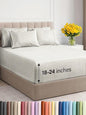 Extra Deep Full Sheet Set - 6 Piece Breathable and Cooling Sheets - Hotel Luxury Bed Sheets Set - Easy Fit - Soft, Wrinkle Free and Comfy Sheets Set - Beige Striped Sheet Set with Extra Deep Pockets
