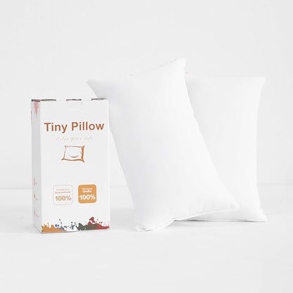 BEDSUM 2 Pack Tiny Pillows, 11"x7" Microfiber Mini Pillow for Travel, Pets, Soft and Machine Washable Small Pillows for Neck, Wrist, and Knee Comfort, White