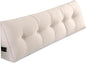 SAMTY Husband headboard Pillow Large Back Rest Support Reading Pillows for Sitting in Bed for Adults Triangle Velvet Wedge Pillow headboard Queen Size, Beige