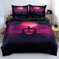 3D Print Halloween Bedding Set - Full Halloween Duvet Cover and 2 Pumpkin Pillowcases for Festival Decor