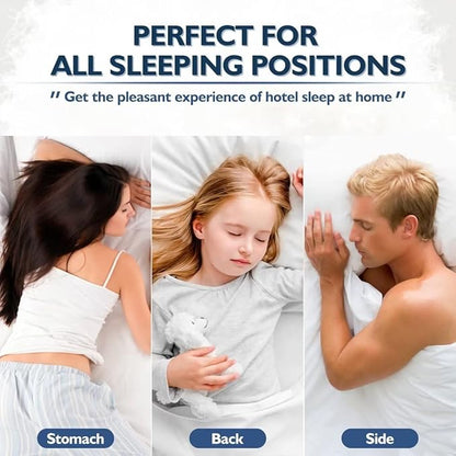 JICUSE Bed Pillows Queen Size Set of 2, Hotel Quality Queen Pillows 2 Pack for Sleeping with Soft Down Alternative Filling, Gusseted Bedding Pillow for Back, Stomach or Side Sleepers, 20" x 30"