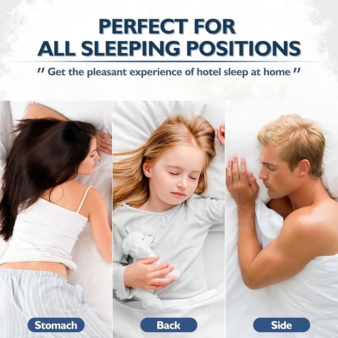 JICUSE Bed Pillows Standard Size Set of 2, Hotel Quality Standard Pillows 2 Pack for Sleeping with Soft Down Alternative Filling, Gusseted Bedding Pillow for Back, Stomach or Side Sleepers, 20" x 26"