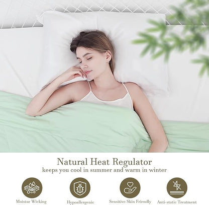 Avolare 2 Pack Pillowcases, Envelope Closure Cooling Pillow Case Standard Size, Breathable & Machine Washable Pillow Covers for Hot Sleepers, Night Sweats - White (20"x26") Imported