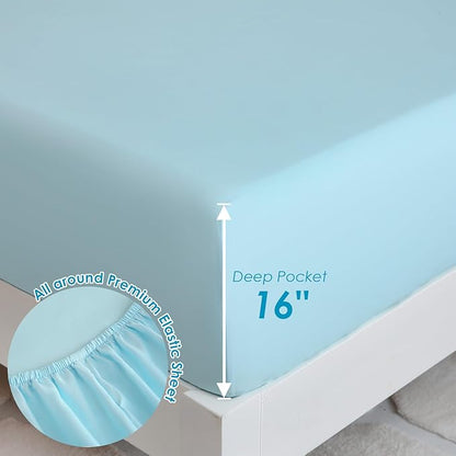 Twin Comforter Set for Kids, Boys, Girls, 4 Pieces Bed-in-a-Bag Bedding Set, All Season Ultra Soft Sheets Set with Comforter, Rainbow Sky