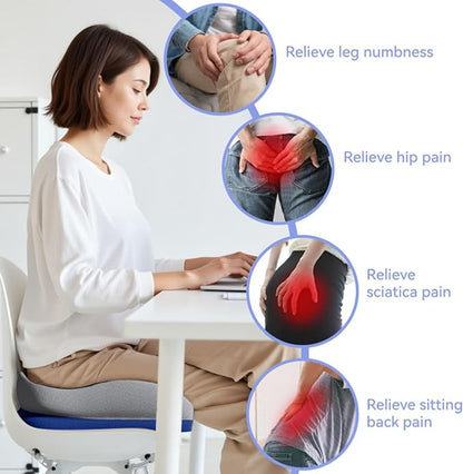 Seat Cushions for Office Chairs Wheelchair Cushion for Long Sitting Back Pain，Memory Foam Seat Car Computer Desk Chair Cushion，Coccyx Cushion for Tailbone Pain Relief Cushion Office Chair Butt Pillow