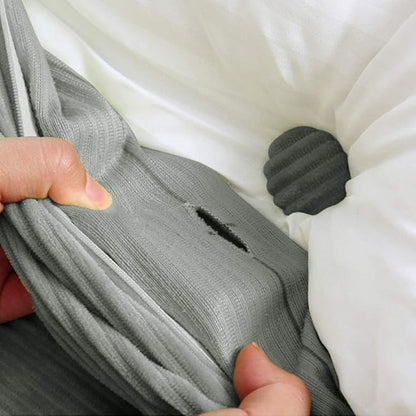 WOWMAX Triangular Headboard Pillow Bed Wedge Pillow for Headboard Large Bolster Pillow for Bed Wedge Pillow Headboard Daybed Pillows with Removable Cover, Corduroy(100% Cotton), Grey, California King