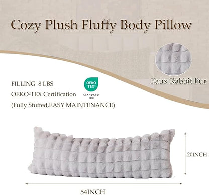 Full Body Pillow 20x54 Inch,Memory Foam Pregnancy Pillow for Side Sleepers,Orthopedic Back Support Maternity Pillow for Women (with Removable Cover)-Grey