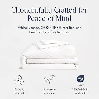 Brooklinen Luxury Percale Duvet Cover – 100% Cotton, Cool, Crisp, Extra-Long Corner Ties, Button Closure, Soft & Breathable – Machine Washable, Duvet Cover Full/Queen Bed Sizes (White)