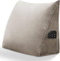 Triangular Reading Pillow Wedge Headboard Back Support Pillow for Sitting up in Bed Daybed Bolster Backrest Couch Sofa Corner Cushion Medium Velvet Taupe