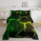 Feelyou Honeycomb Comforter Green Yellow Hexagonal Print Bedding Set for Kids Boys Girls Children Beehive Geometrical Comforter Set Ultra Soft Decor Reticulated Duvet Set Full Size
