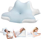 Reading Pillow for Lying, Leaning and Prone, Contour Memory Foam Pillow, Ergonomic Cervical Pillow for Neck and Shoulder Pain Relief, Bed Wedge Pillow Blue