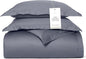 BOLL & BRANCH Signature Hemmed Duvet Set - King/Cal King, Mineral - Luxury 100% Organic Cotton - 1 Duvet Cover, 2 Shams - Buttery Soft, Hidden Closures