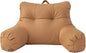 A Nice Night Faux Leather Reading Pillow for All Season,Wedge Bedrest Pillow Backrest with Arms Back Support for Sitting Up in Bed/Couch,Coral