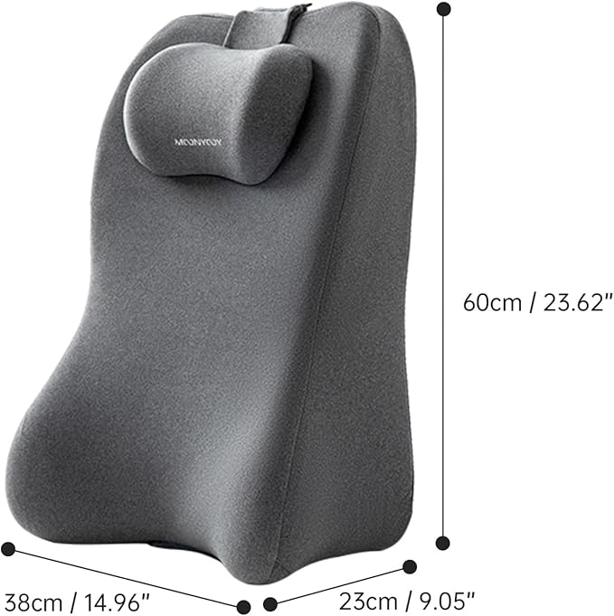Reading Pillow for Prone, Lying and Sitting in Bed, Wedge Pillow for Headboard, Ergonomic Memory Foam Bed Wedge Pillow for Chin & Back Support, Ideal for Massage and Sleeping - Gray