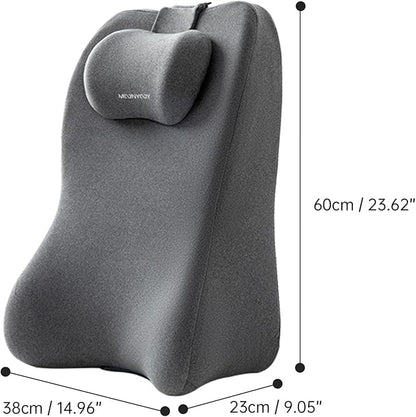 Reading Pillow for Prone, Lying and Sitting in Bed, Wedge Pillow for Headboard, Ergonomic Memory Foam Bed Wedge Pillow for Chin & Back Support, Ideal for Massage and Sleeping - Gray