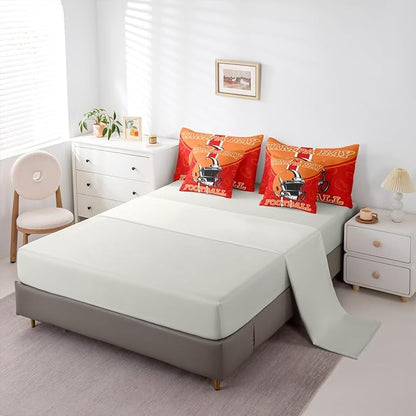 Feelyou Football King Comforter Set with Sheets for Kids Boys Girls Ball Games 7 Pieces Bedding Set Rugby Bed in a Bag City of Footballs Room Decor Rugby Sports Soft Lightweight