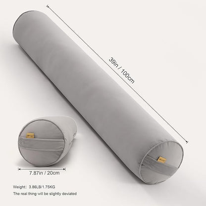 Cuddle Pillow – Body Pillow for Adults, Long Bolster Pillow for Bed, Soft & Supportive for Restful Sleep,39 x 7.87 Inches,Zinc Gray