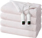 Electric Heated Blanket Queen Size, Washable Blanket Warmer with Dual Control for Home for Adults, Super Cozy Soft Fabric, 84" x 90", 9 Heat Levels, 1-9H Auto-Off, ETL Certified, Pink White