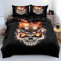 Black Goth Duvet Cover Set, King Size Spooky Skull Comforter Cover and Pillowcases Halloween Bedding Set Gothic Bed Sets for Boys