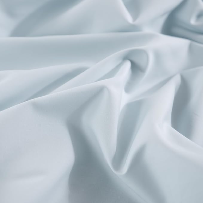 NEXHOME PRO Duvet Cover Set Queen Size Linen Look Textured Natural 100% Organic Cotton Duvet Cover 3 Pieces Bedding Set with Zipper Closure, Soft, Light Baby Blue (No Comforter)