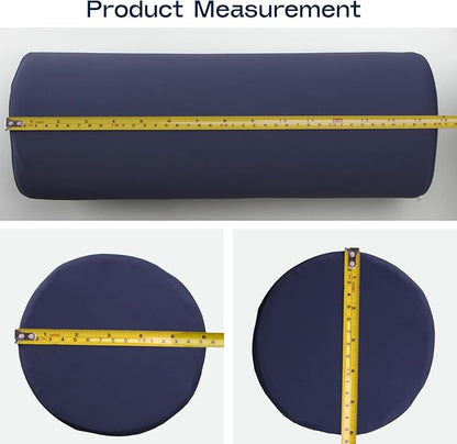 Neck Roll Pillow for Neck Pain Relief - Memory Foam Neck Support Pillow for Bed | Round Neck Pillow for Sleeping, 15.7 * 6 * 6inch ((Navy-Blue)