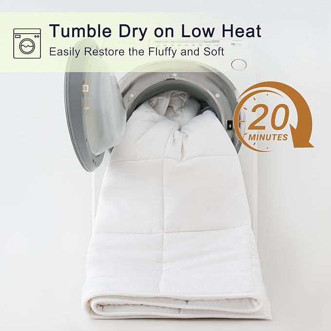 YOUR MOON Luxurious All Season Wool Comforter Queen Size 100% Natural Australian Wool Duvet, Hypoallergenic Premium Filled Comforter, Noiseless Jacquard Rayon Derived from Bamboo Shell(White)