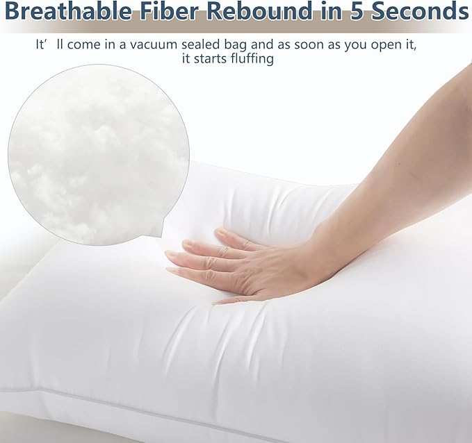 CozyLux Pillows King Size Set of 4, Hotel Quality Bed Pillows for Sleeping 4 Pack, Cooling Pillows for Side Back and Stomach Sleepers, Down Alternative Luxury Soft Supportive Fluffy Pillows (19x34)