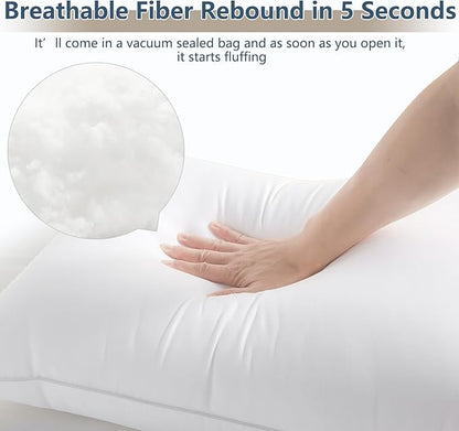 CozyLux Pillows Queen Size Set of 4, Hotel Quality Bed Pillows for Sleeping 4 Pack, Cooling Pillows for Side Back and Stomach Sleepers, Down Alternative Luxury Soft Supportive Fluffy Pillows (18x28)