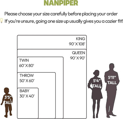 NANPIPER Sherpa Blanket Warm Blankets for Winter Super Soft Fuzzy Flannel Fleece/Wool Like Reversible Velvet Plush Couch Blanket Lightweight(Grey Throw Size 50"x60")