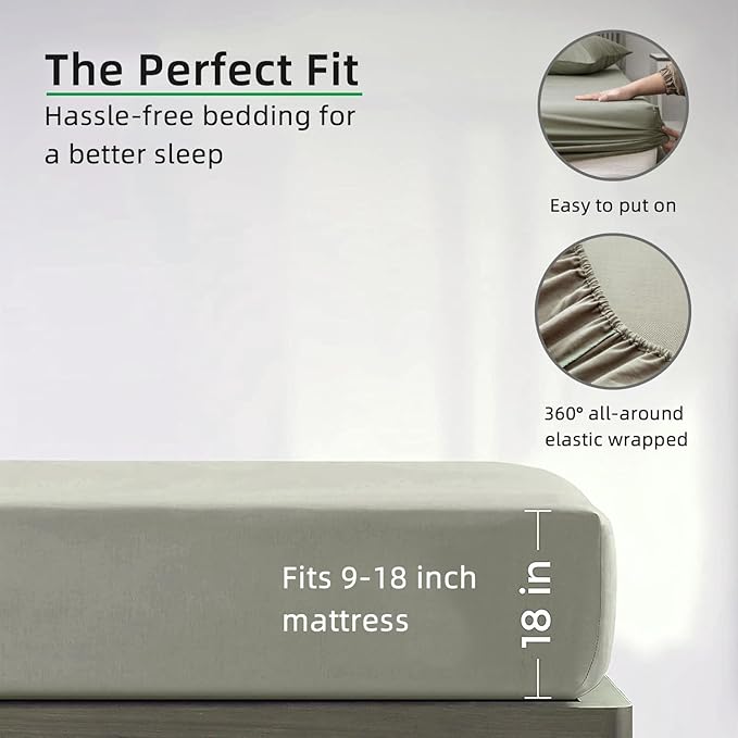 Grounding Fitted Sheet Kit Connect to The Earth's Energy 15inch Depth Pocket Grounding Bed Sheets for Earthing