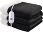 Heated Blanket Electric Throw 50''x60'', 3 Hour Auto Shut-Off 5 Heating Levels Small Warm Soft Flannel Electric Blanket Machine Washable - Black