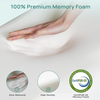 2 Inch Memory Foam Mattress Topper Full Size, Soft Mattress Topper for Back Pain Relief, Orthopedic Bed Topper with 2-Sided Breathable Cover, Ergonomic 5-Zone Design, CertiPUR-US Certified