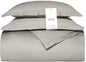 BOLL & BRANCH Signature Hemmed Duvet Set - Full/Queen, Pewter - Luxury 100% Organic Cotton - 1 Duvet Cover, 2 Shams - Buttery Soft, Hidden Closures