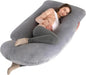 ALLOPERA Pregnancy Pillow, Full Body Maternity Pillow 57 inch, with Removable Washable Cover - Sleep Support for Legs, Back, Neck, Shoulder, HIPS, Belly for Pregnent Women, Velvet Cover(Grey)