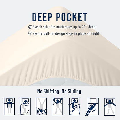 OLANLY California King Quilted Fitted Mattress Pad – Soft Pillow Top Mattress Topper, Down Alternative Fill, Cooling Breathable Mattress Cover, Machine Washable Deep Pocket Mattress Protector, Ivory
