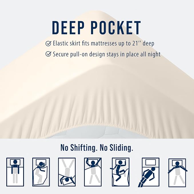 OLANLY King Quilted Fitted Mattress Pad – Soft Pillow Top Mattress Topper, Down Alternative Fill, Cooling Comfort Breathable Mattress Cover, Machine Washable Deep Pocket Mattress Protector, Ivory
