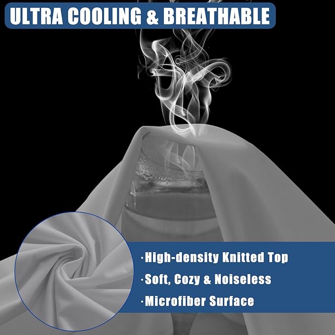 Waterproof Mattress Protector King Size, Breathable Mattress Cover, Fitted Deep Pocket Mattress Pad Cover Stretches up to 21 Inches, Soft Noiseless Bed Cover