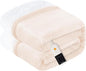 Heated Blanket Electric Blanket Full Size Soft Flannel Sherpa, 6 Heat Levels Fast Heating, 2 to 10 Hours Auto-Off Detachable Controller Machine Washable, Beige 72"x84"