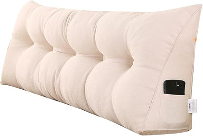 SAMTY Triangular Wedge Pillow headboard California King Size for Couch Large headboard Pillow with Removable Cover Back Rest Pillows for Sitting up in Bed