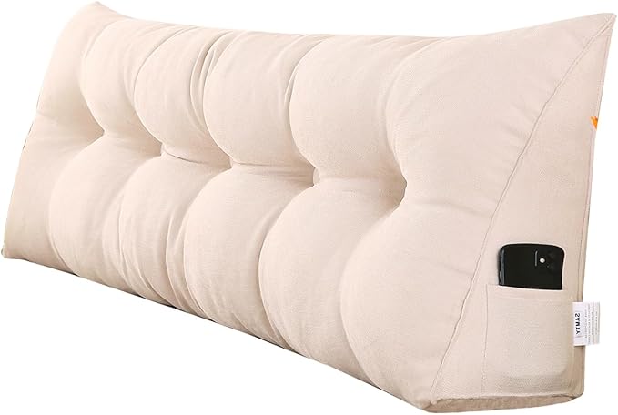 SAMTY Triangular Wedge Pillow headboard Full Size for Couch Large headboard Pillow with Removable Cover Back Rest Pillows for Sitting up in Bed